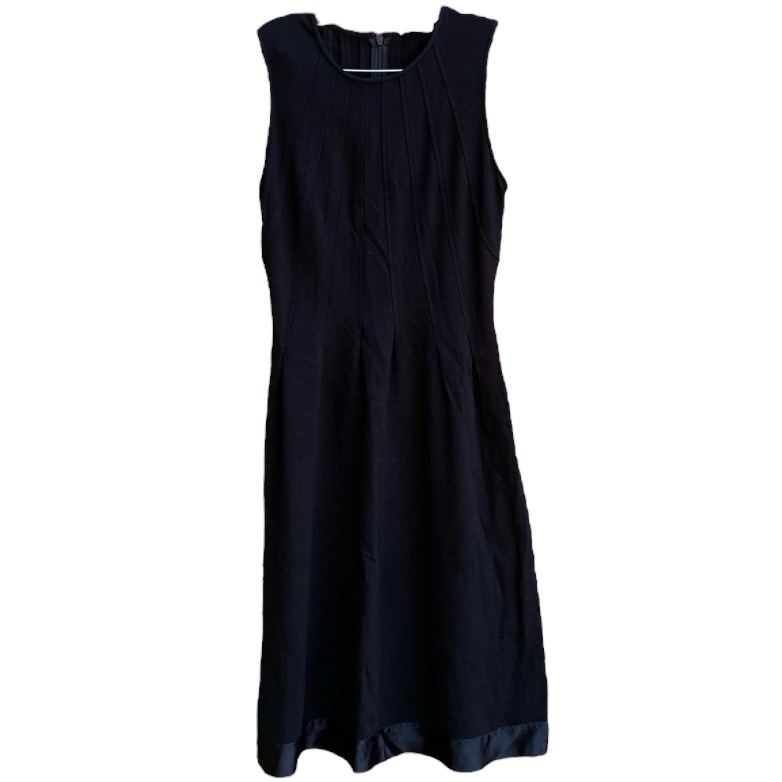 Calvin Klein Black Pleated A Line Dress
